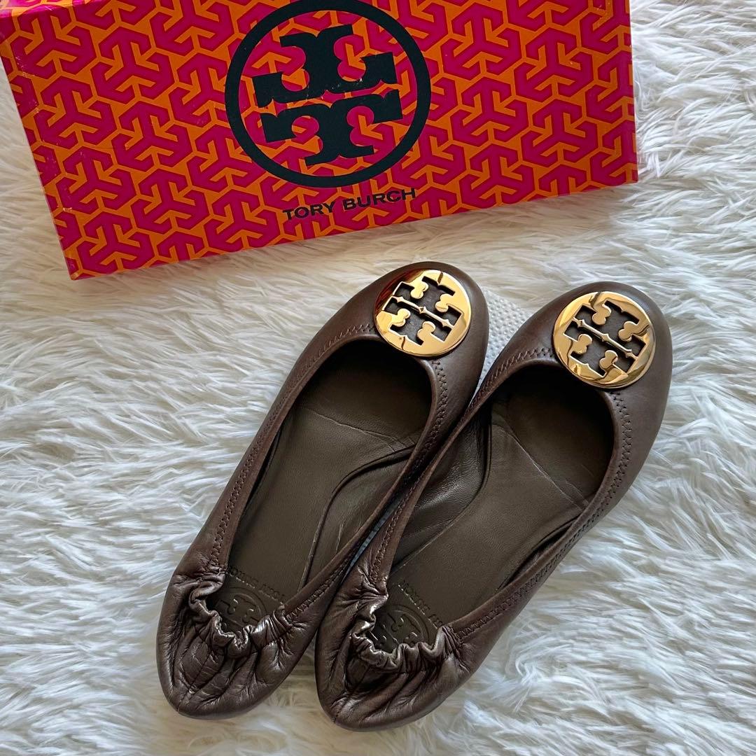 ✨美品✨TORY BURCHトリーバーチ　バレエフラットシューズ　ブロンズ　7