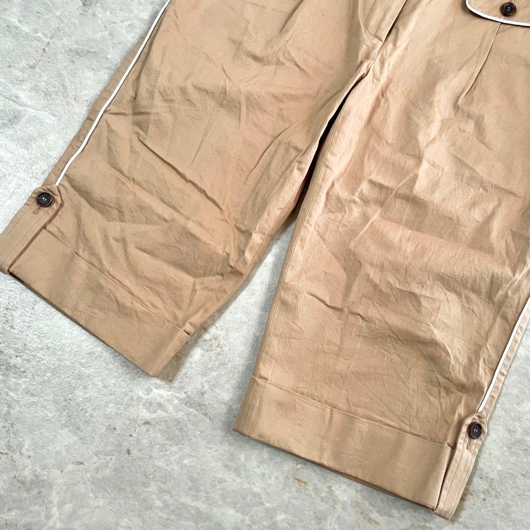 CELINE セリーヌ コットン 伸縮性 五分丈 ハーフパンツ ブラウンベージュ
