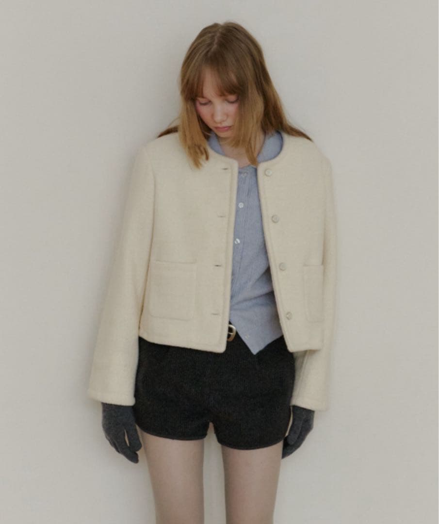 GIUNON カラーレスショートジャケットコート