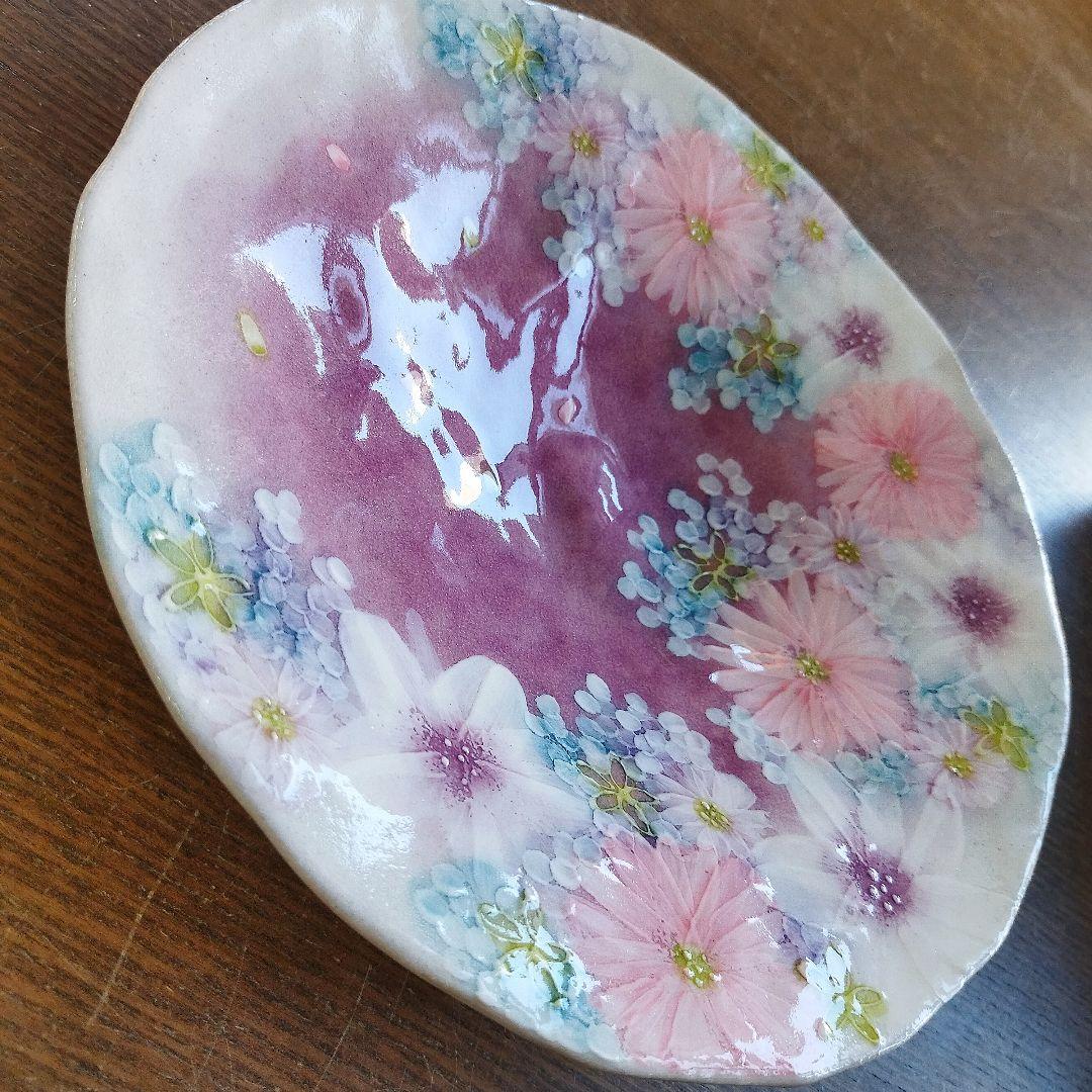 【新品・未使用】工房ゆずりは　色彩花　パスタ皿　カレー皿　陶器　食器　料理