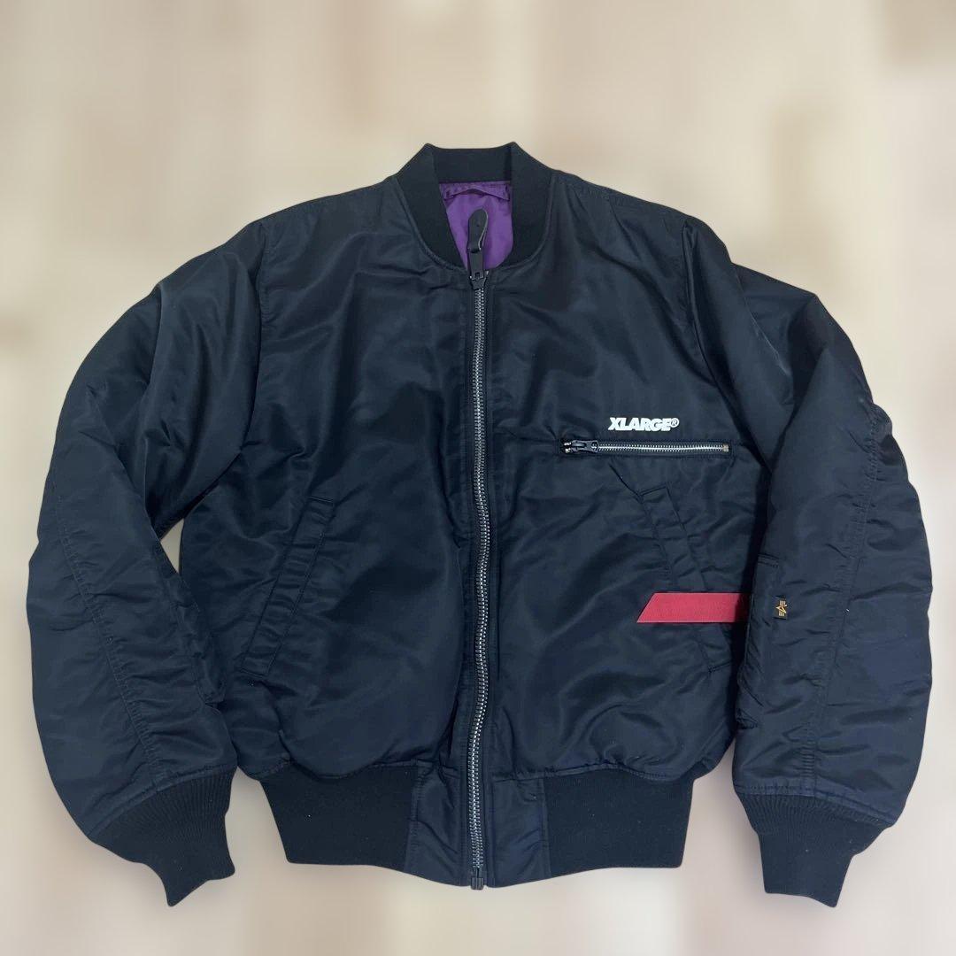 ALPHA XLARGE MA-1 リバーシブル　ブラック　パープル