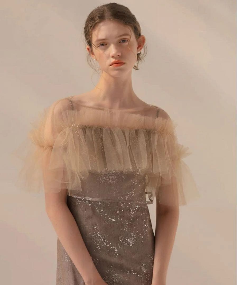 LEJA チュールフリルボレロペイントマーメイドドレス　M