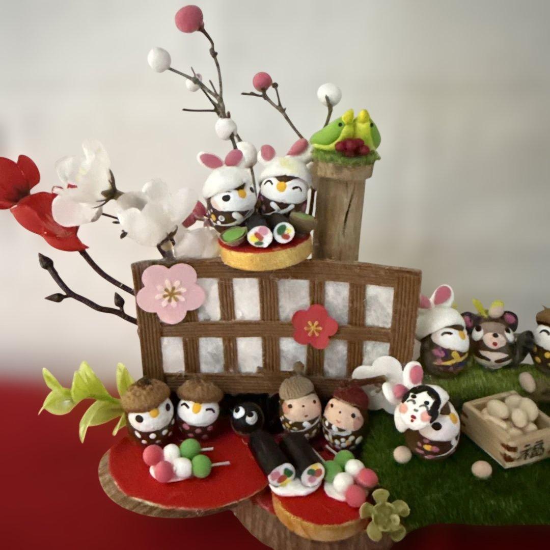 どんぐりアート♡節分オブジェ＆かまくらオブジェ2品♡