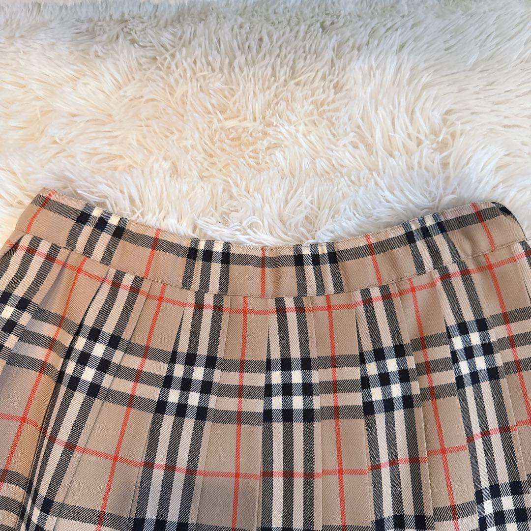 【美品】希少バーバリー ノバチェック スカート プリーツ ウール