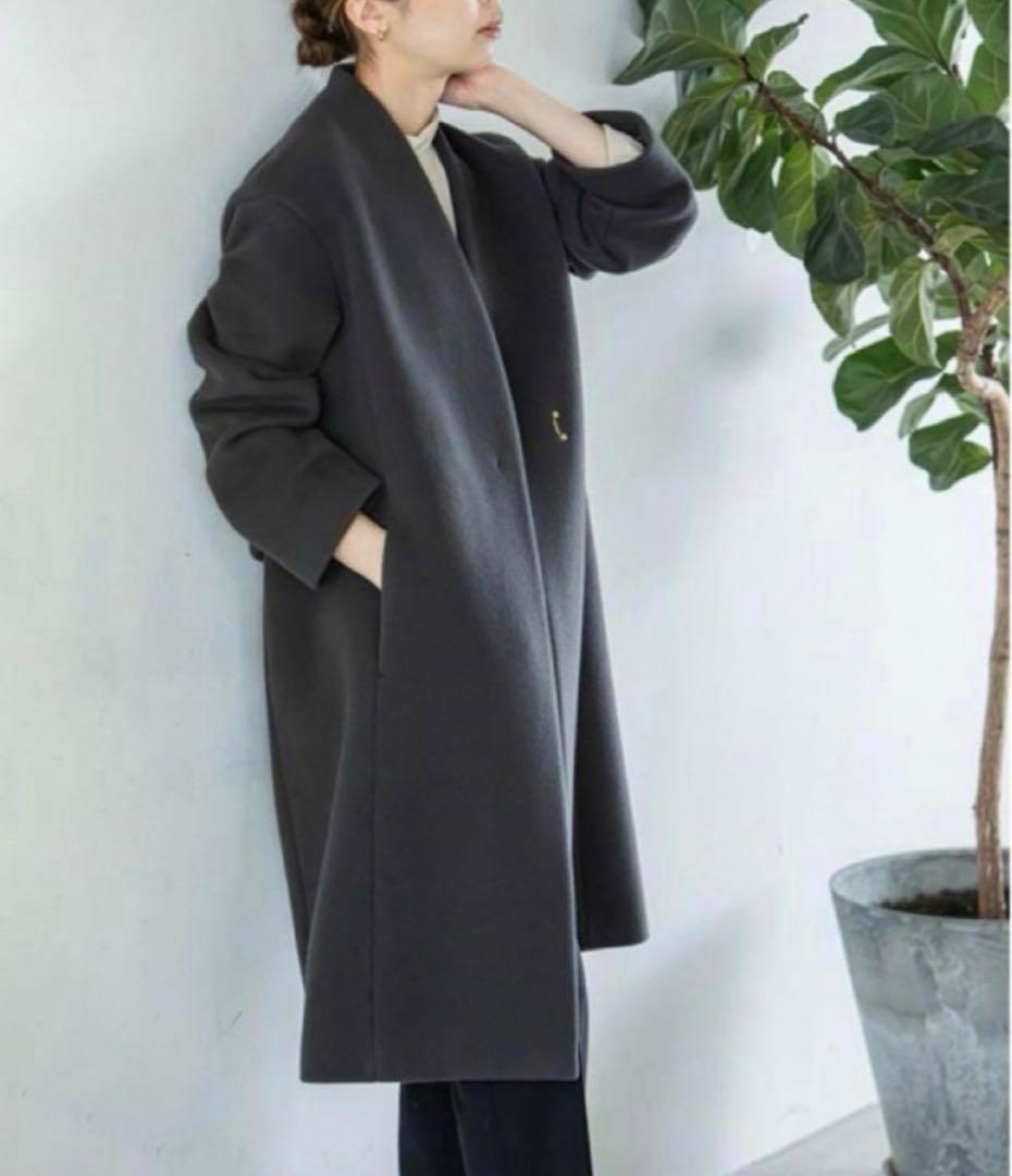 ✨美品✨ノーブル✨ウールカシミヤコート　グレー　38