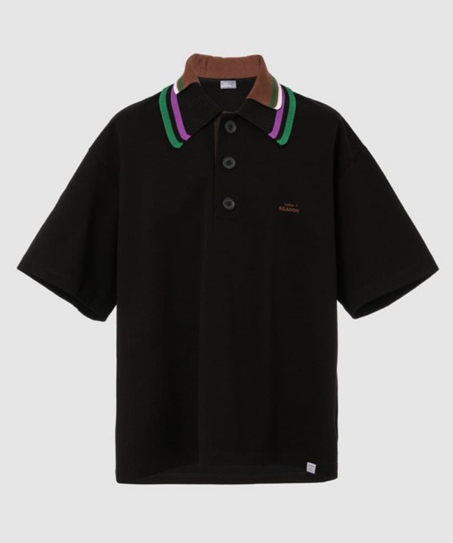 kolor BEACON カラービーコン　ブラックポロシャツ　半袖