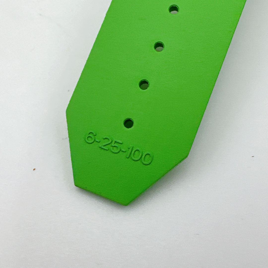 ウブロ◆ラバー 腕時計 替え ベルト 純正 グリーン ラバーストラップ ブラック