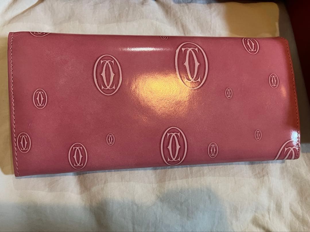 カルティエ Cartier ピンク 長財布　ハッピーバースデー 2つ折り