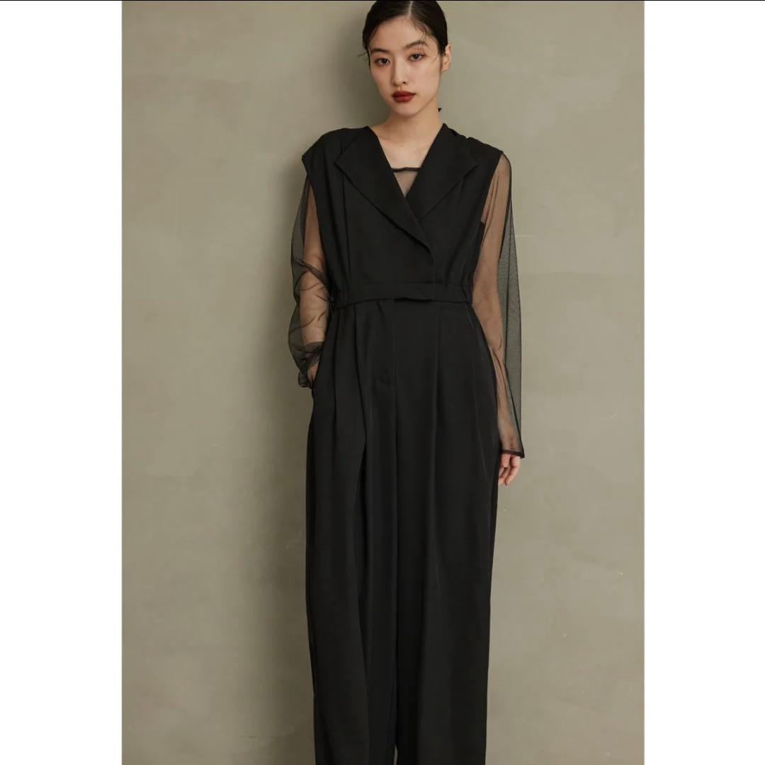 値下げ不可【店舗クリーニング済】スタンドアウトカラーオールインパンツ　M 黒