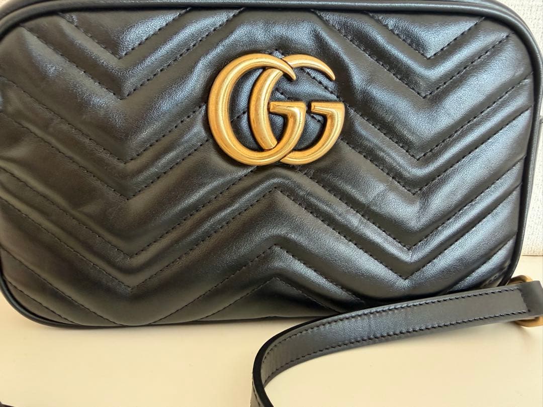 GUCCI GGマーモント チェーンショルダーバッグ ブラック 正規品