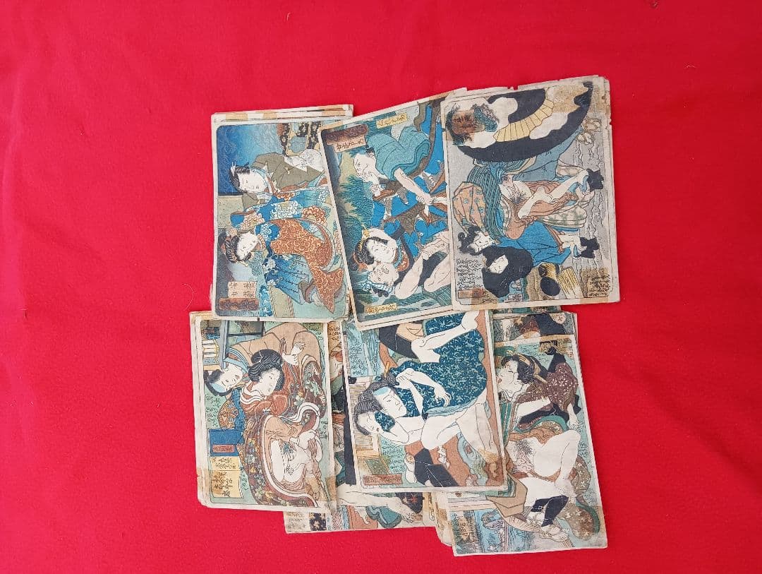 江戸時代の春画　３7枚　　版画　作者不明　　木版画　浮世絵　風俗資料