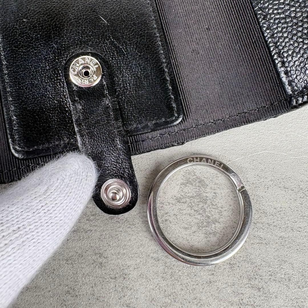 CHANEL キーケース　キャビアスキン　マトラッセ　カードケース　財布