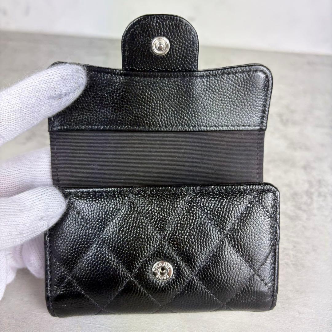 CHANEL キーケース　キャビアスキン　マトラッセ　カードケース　財布